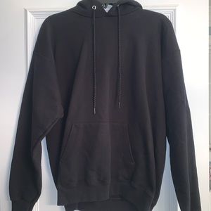 Plain Black Heavyweight Cotton Hoodie
